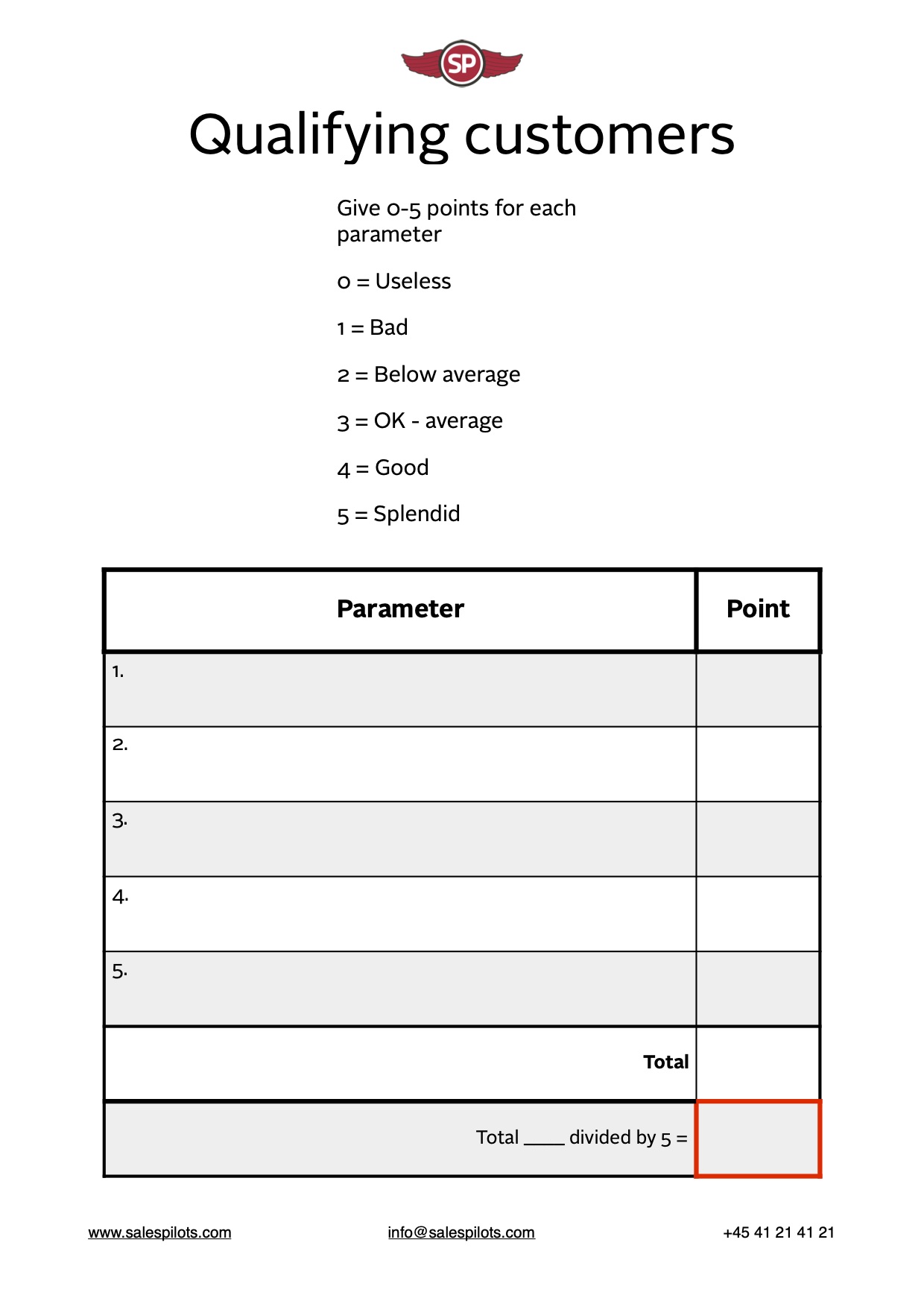 Qualifying customers SalesPilots Download free tool