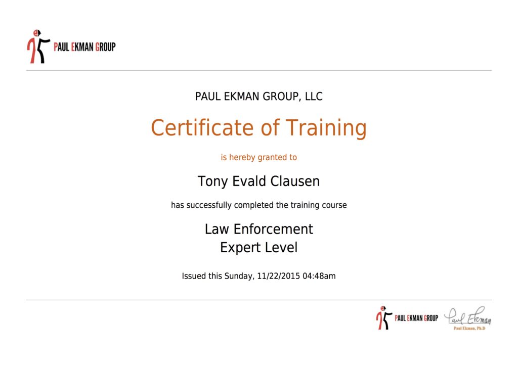 Law enforcement Diplom Tony Evald Clausen